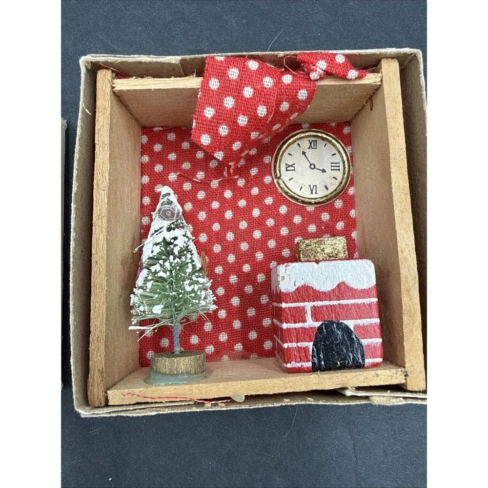 Vtg‎ Miniature Christmas House Decorations Commobore
